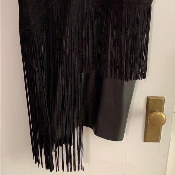 Derek Lam 10 Crosby black real leather suede dress - Picture 9 of 14